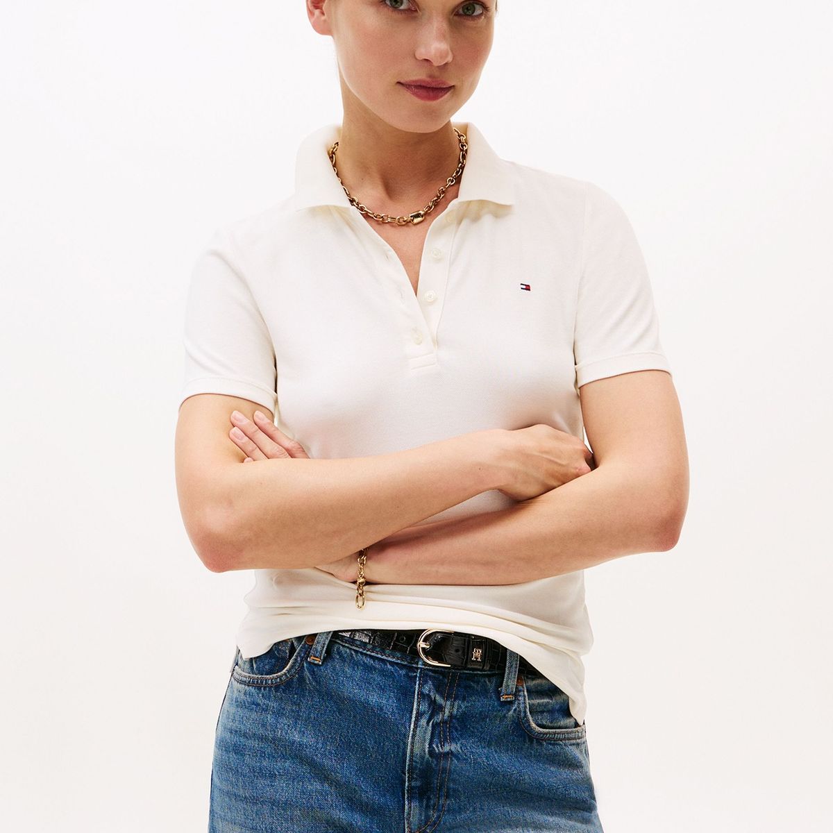 TOMMY HILFIGER - Polo 1985 Collection Slim Fit Blanco Tommy Hilfiger