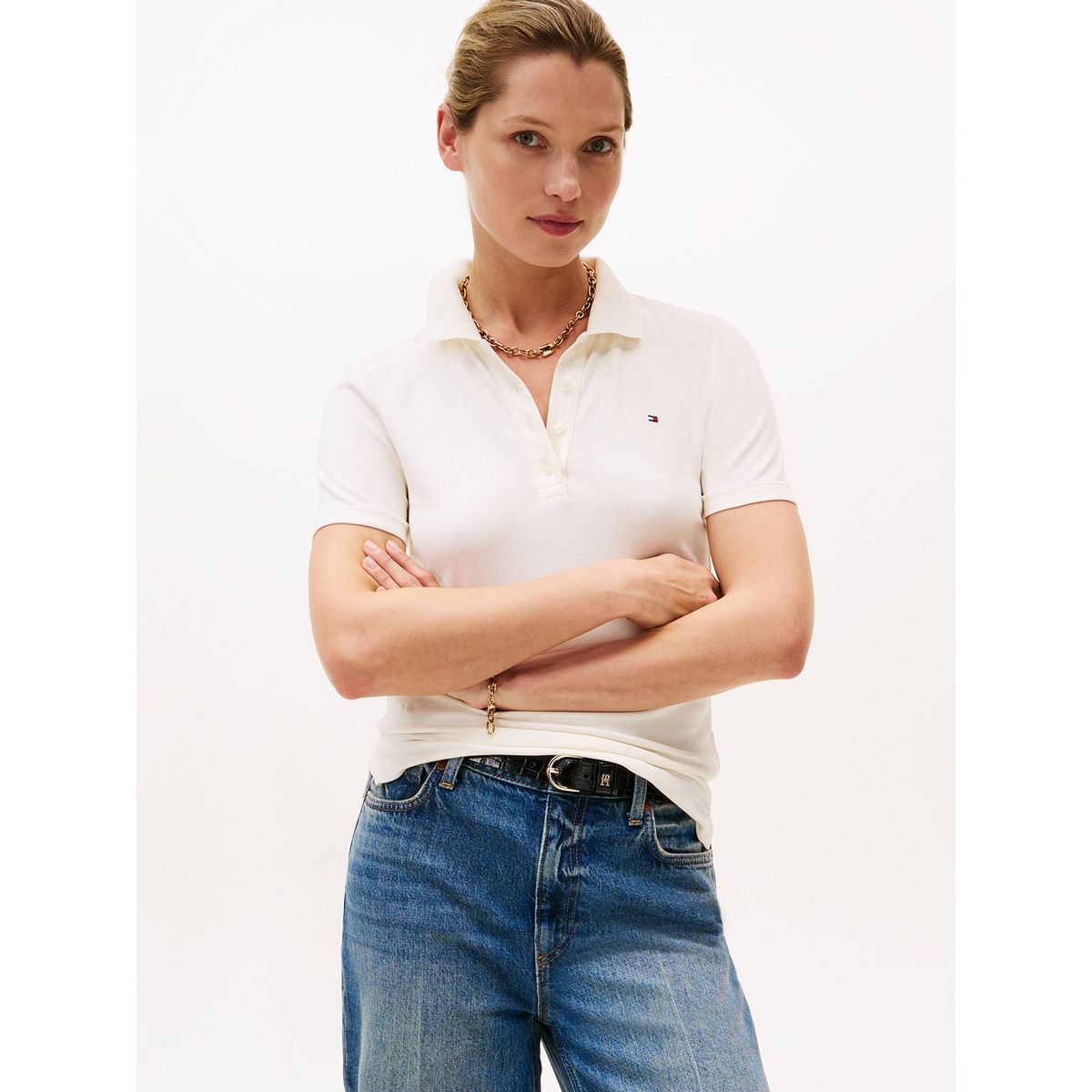 TOMMY HILFIGER - Polo 1985 Collection Slim Fit Blanco Tommy Hilfiger