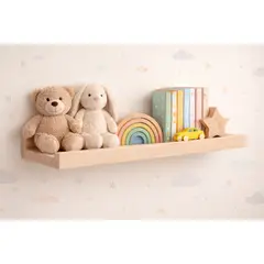 GENERICO - Repisas de Madera Natural para Libros Infantiles pack 2 un