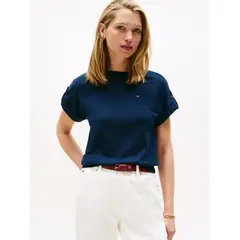 TOMMY HILFIGER - Polera Con Diseño De Rayas Azul