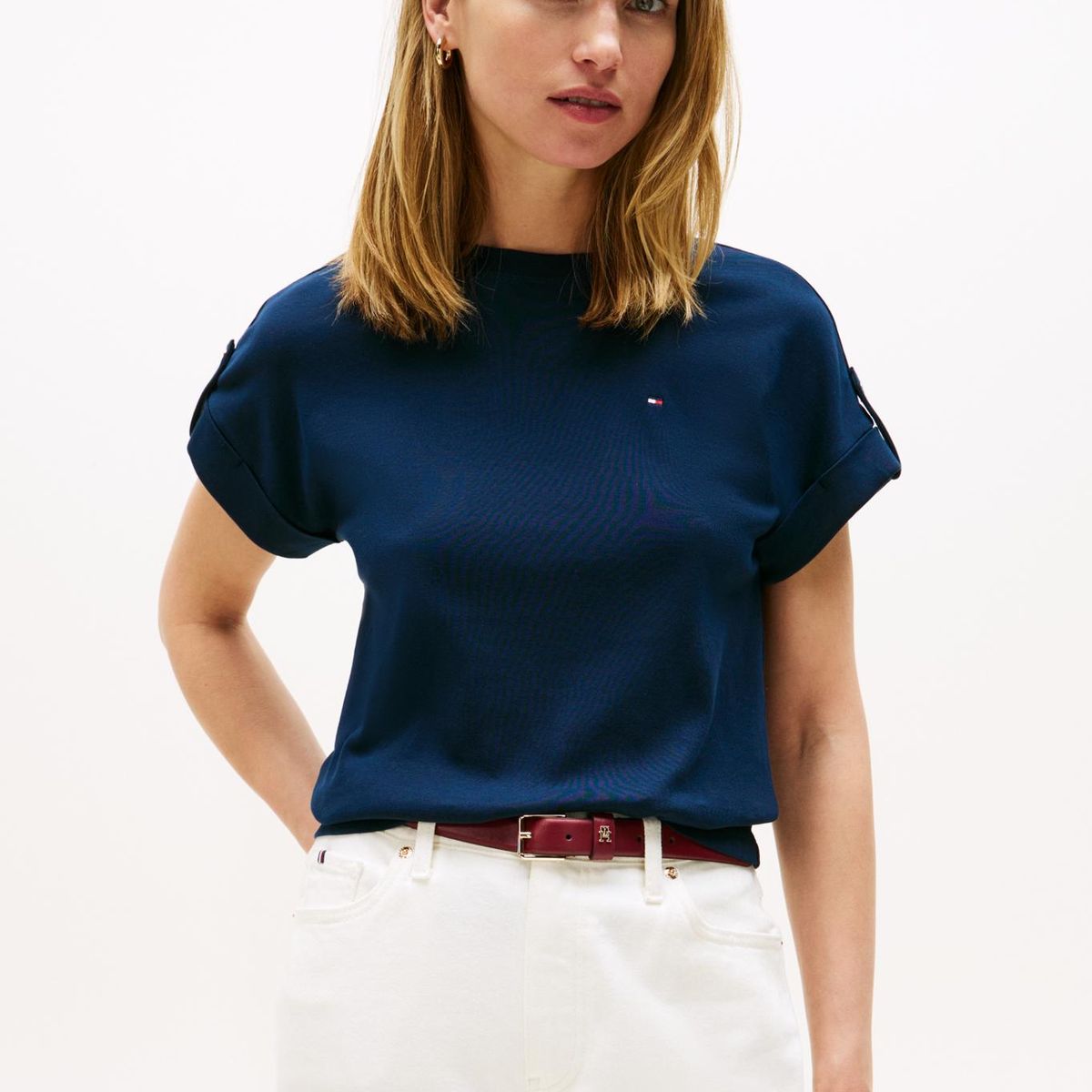 TOMMY HILFIGER - Polera Con Diseño De Rayas Azul Tommy Hilfiger