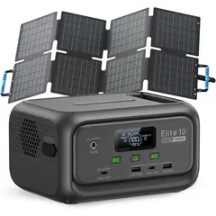 BLUETTI - Generator Solar Portátil 200w128wh Con Panel Solar 60w Para Acampar PescaViajes Emergencia Corte de Energía Elite 10