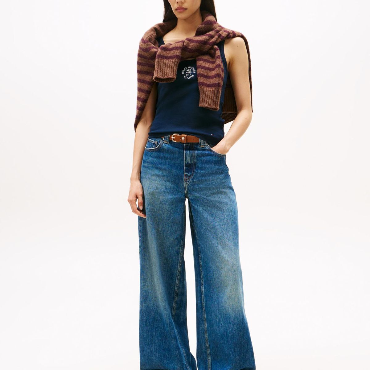 TOMMY HILFIGER - Polera Sin Mangas Slim Fit Azul Tommy Hilfiger