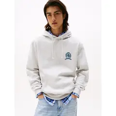 TOMMY HILFIGER - Polerón Hoodie Heritage Crest Gris Tommy Jeans