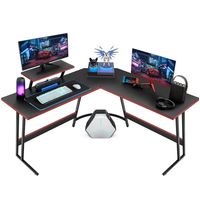 Escritorio Oficina Forma L 130×50×74 cm Negro