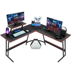 YOMYM - Escritorio Oficina Forma L 130×50×74 cm Negro