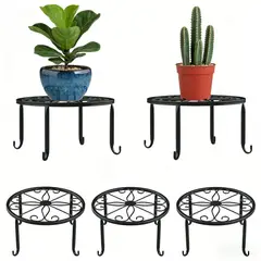 GENERICO - 3 Bases Para Macetas De Hierro Forjado Para Exteriores