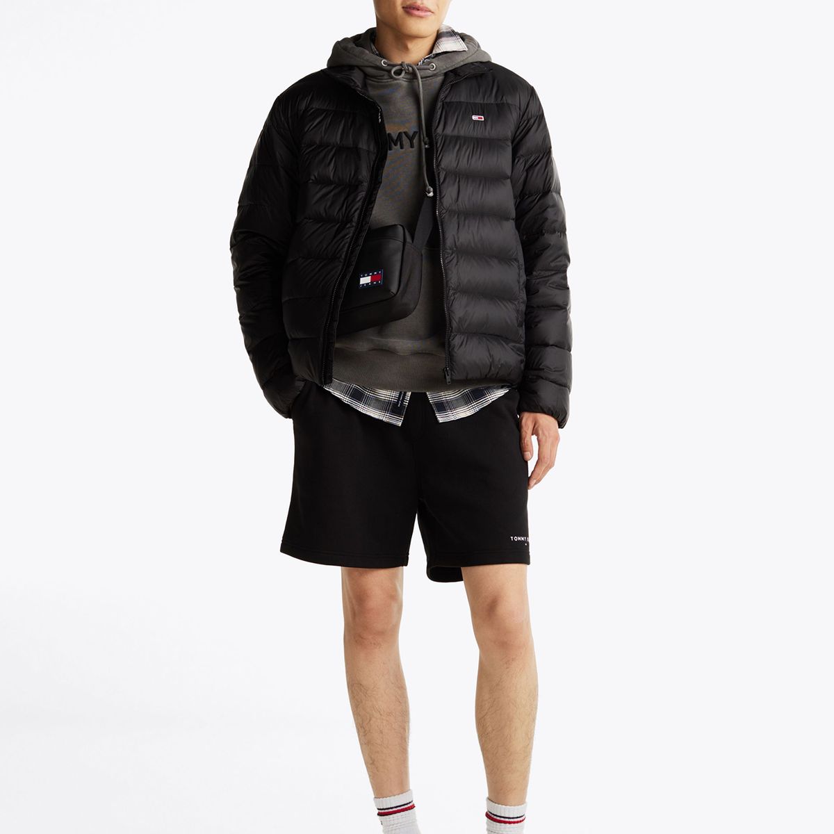TOMMY HILFIGER - Parka Lightweight Solid Negro Tommy Jeans