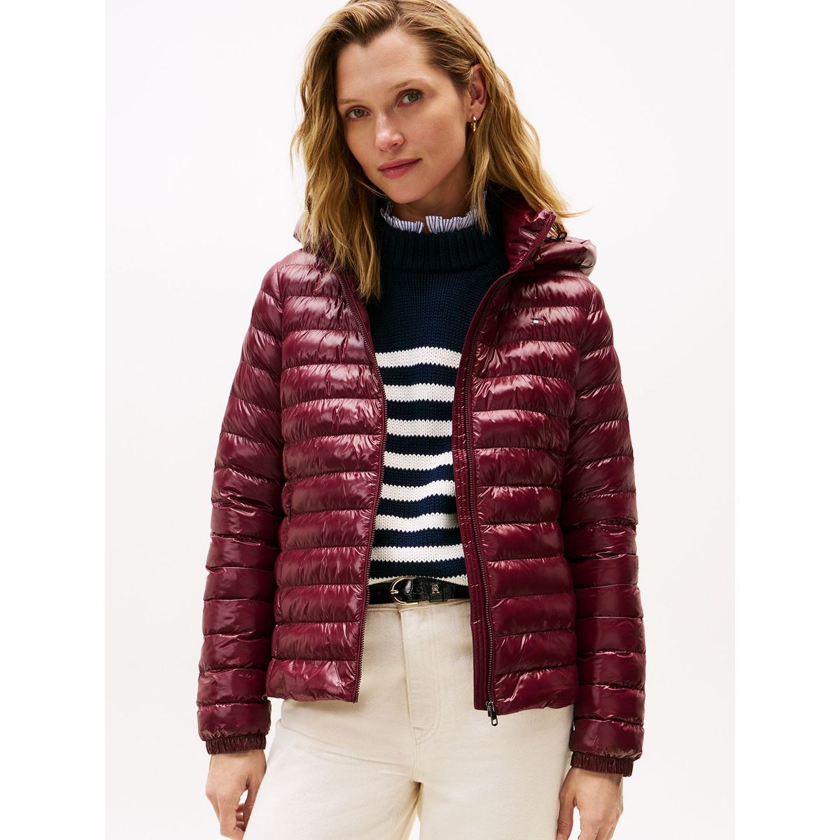 TOMMY HILFIGER - Parka Water-Repellent Padded Slim Fit Burdeo Tommy Hilfiger
