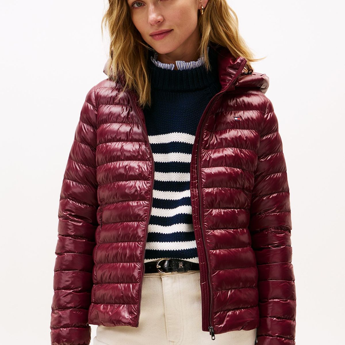 TOMMY HILFIGER - Parka Water-Repellent Padded Slim Fit Burdeo Tommy Hilfiger