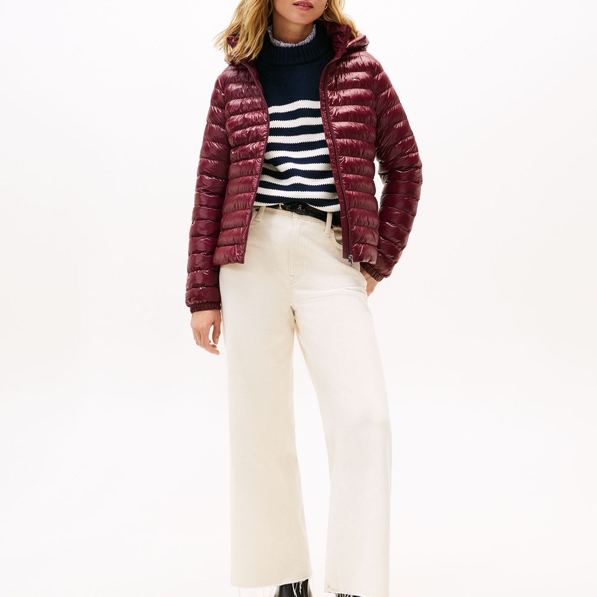 TOMMY HILFIGER - Parka Water-Repellent Padded Slim Fit Burdeo Tommy Hilfiger