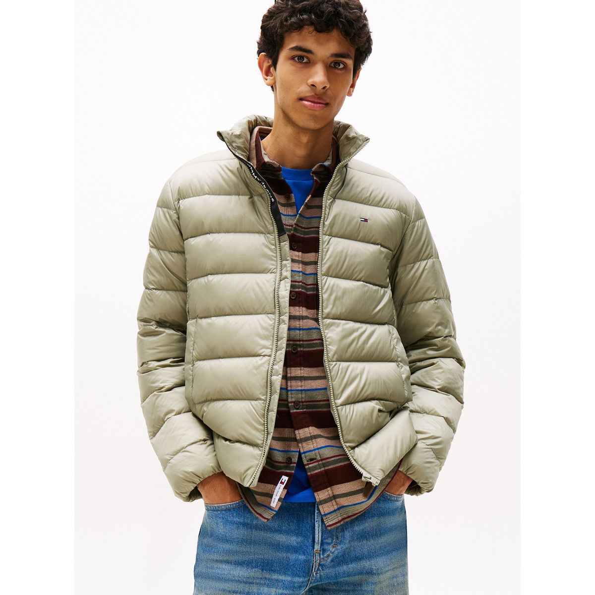 TOMMY HILFIGER - Parka Lightweight Solid Verde Tommy Jeans