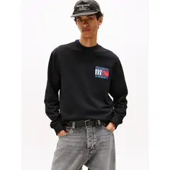 TOMMY HILFIGER - Polerón Regular Fit Con Logo Negro Tommy Jeans