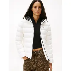 TOMMY HILFIGER - Parka Hooded Acolchada Slim Fit Blanco Tommy Jeans