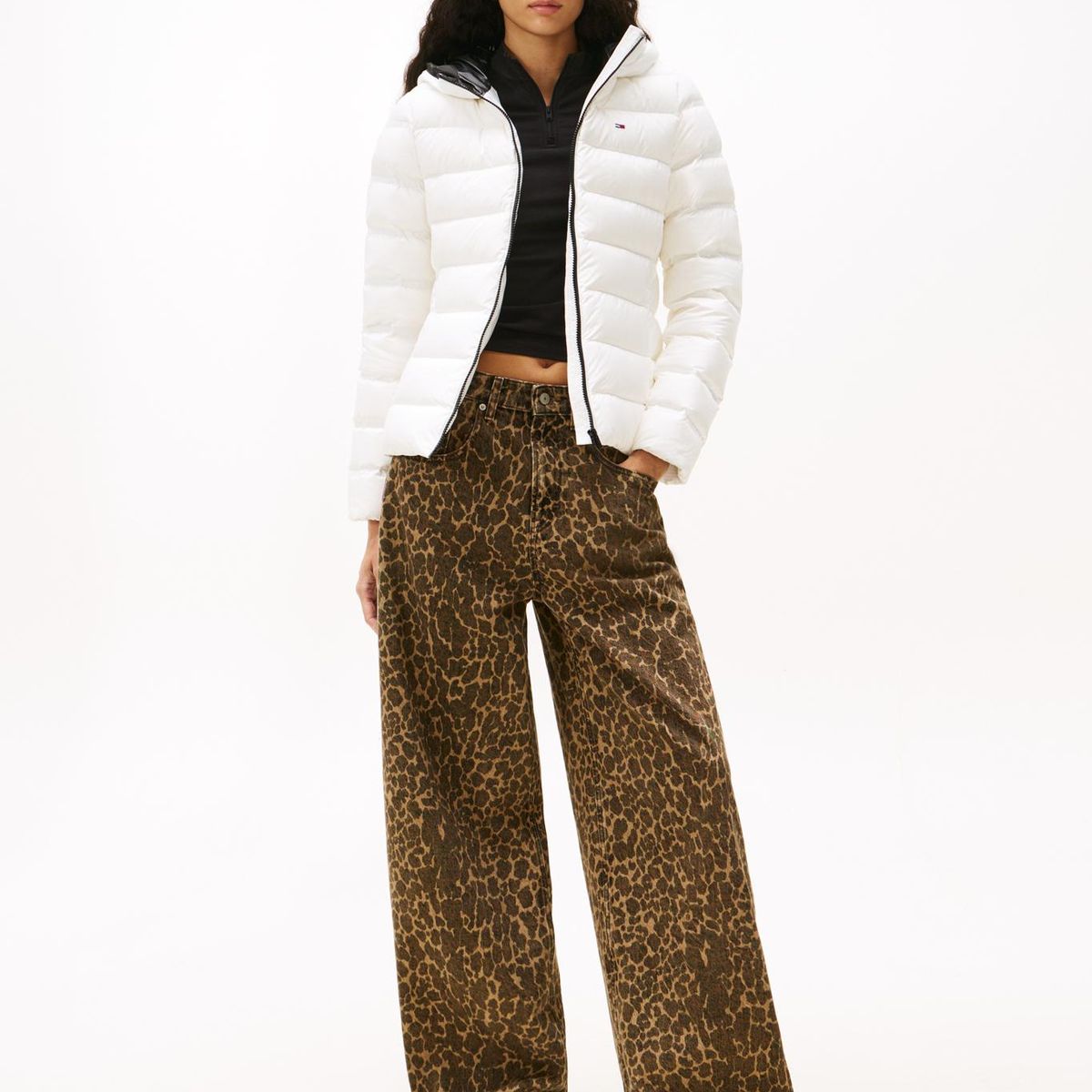 TOMMY HILFIGER - Parka Hooded Acolchada Slim Fit Blanco Tommy Jeans