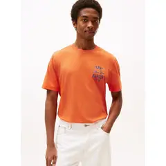 TOMMY HILFIGER - Polera Con Logo Gráfico Regular Fit Naranja