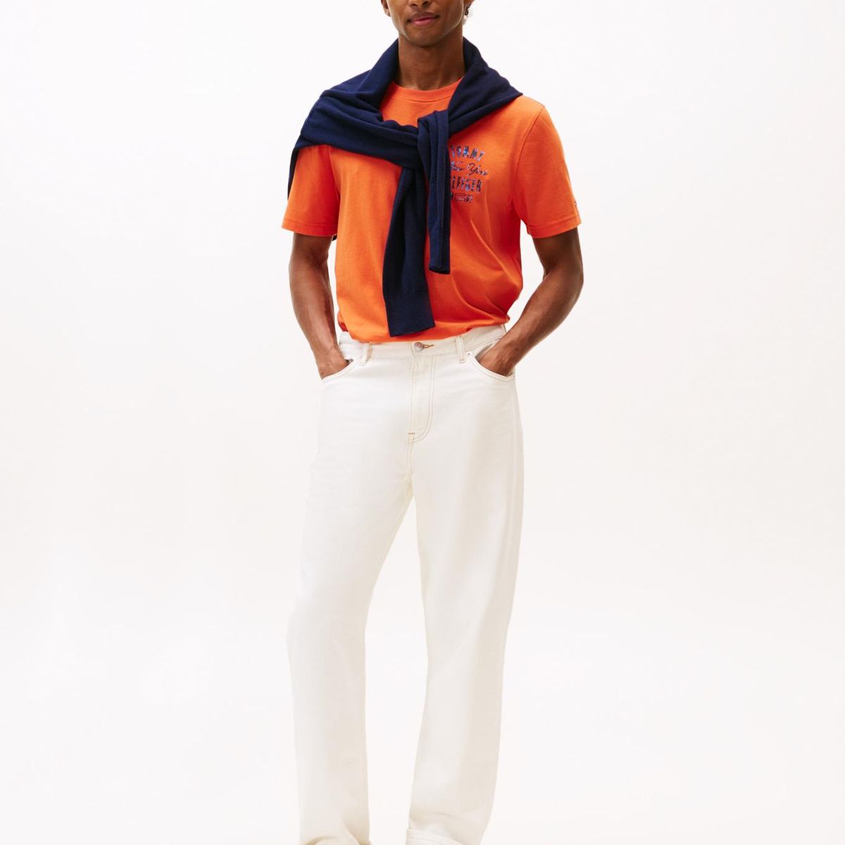 TOMMY HILFIGER - Polera Con Logo Gráfico Regular Fit Naranja Tommy Hilfiger