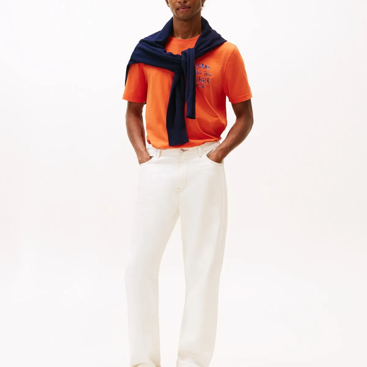TOMMY HILFIGER - Polera Con Logo Gráfico Regular Fit Naranja Tommy Hilfiger