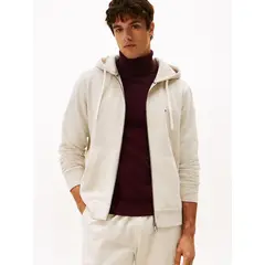 TOMMY HILFIGER - Polerón Hoodie Essential Con Cierre Beige
