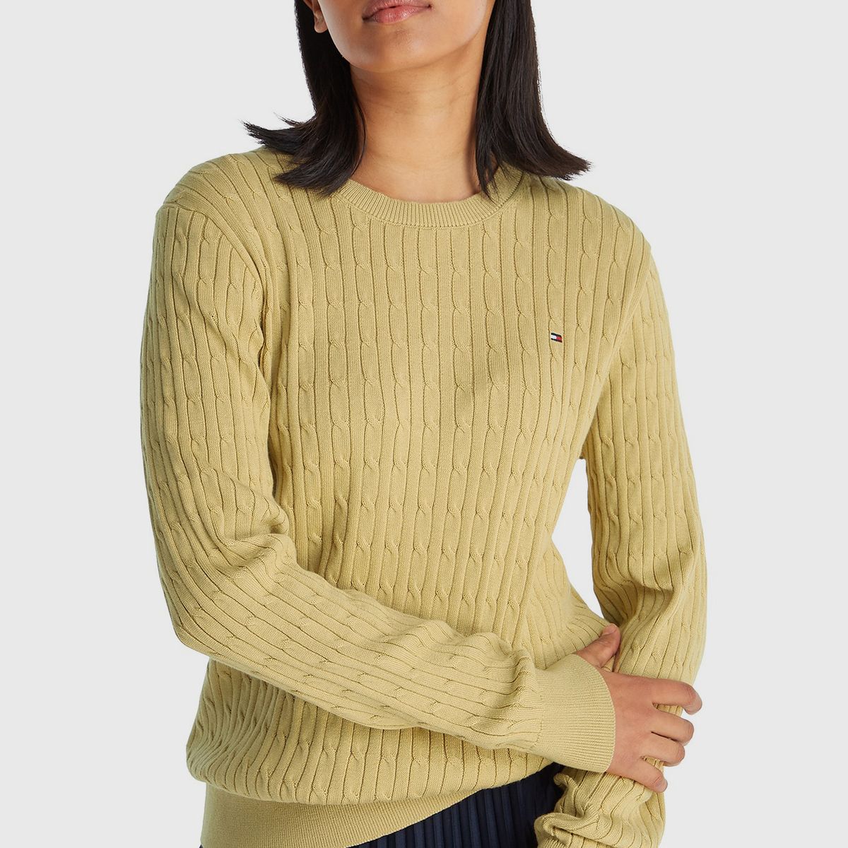 TOMMY HILFIGER - Sweater De Tejido Cable Beige Tommy Hilfiger