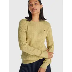 TOMMY HILFIGER - Sweater De Tejido Cable Beige