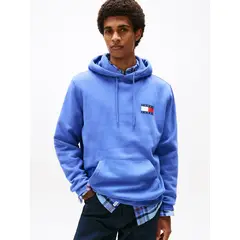 TOMMY HILFIGER - Polerón Hoodie Essential Con Logo Azul Tommy Jeans