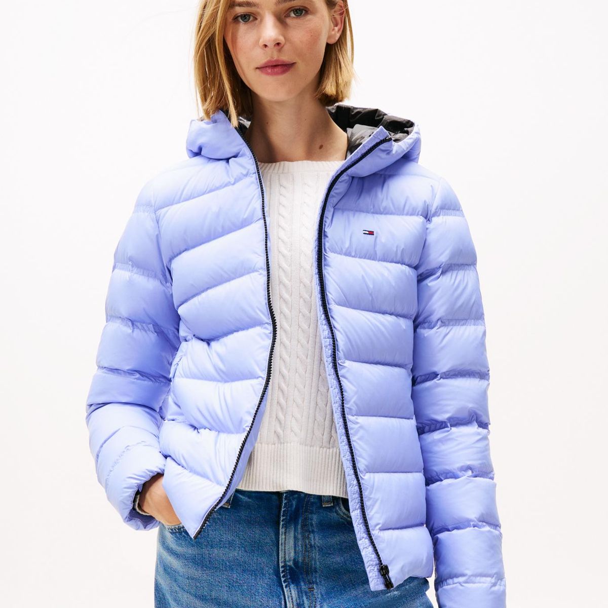 TOMMY HILFIGER - Parka Hooded Acolchada Slim Fit Lila Tommy Jeans