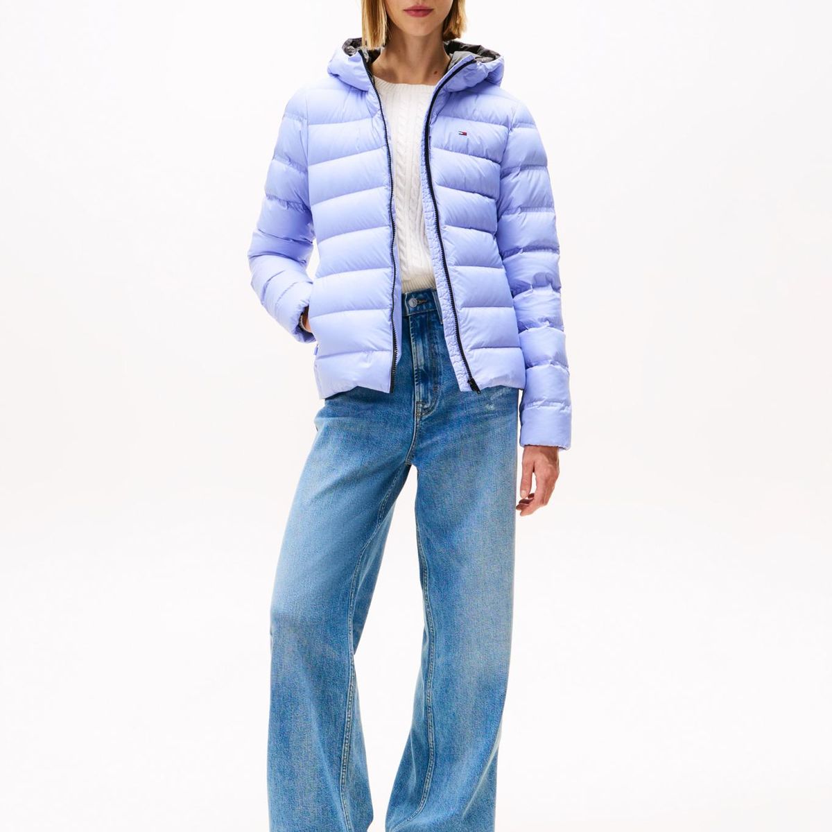 TOMMY HILFIGER - Parka Hooded Acolchada Slim Fit Lila Tommy Jeans