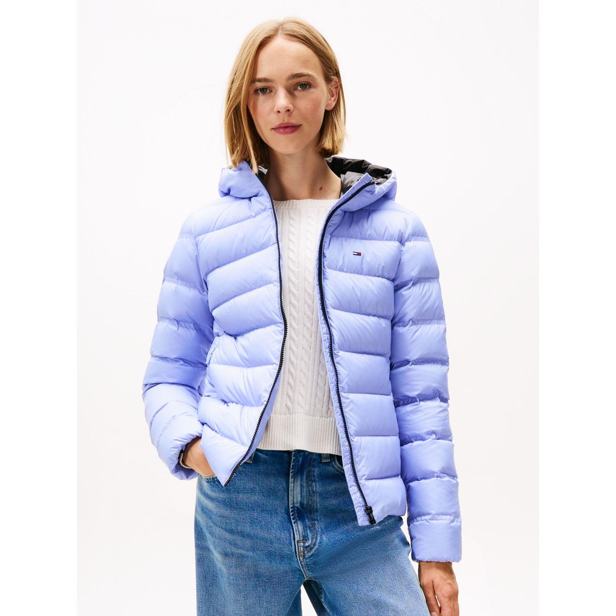 TOMMY HILFIGER - Parka Hooded Acolchada Slim Fit Lila Tommy Jeans
