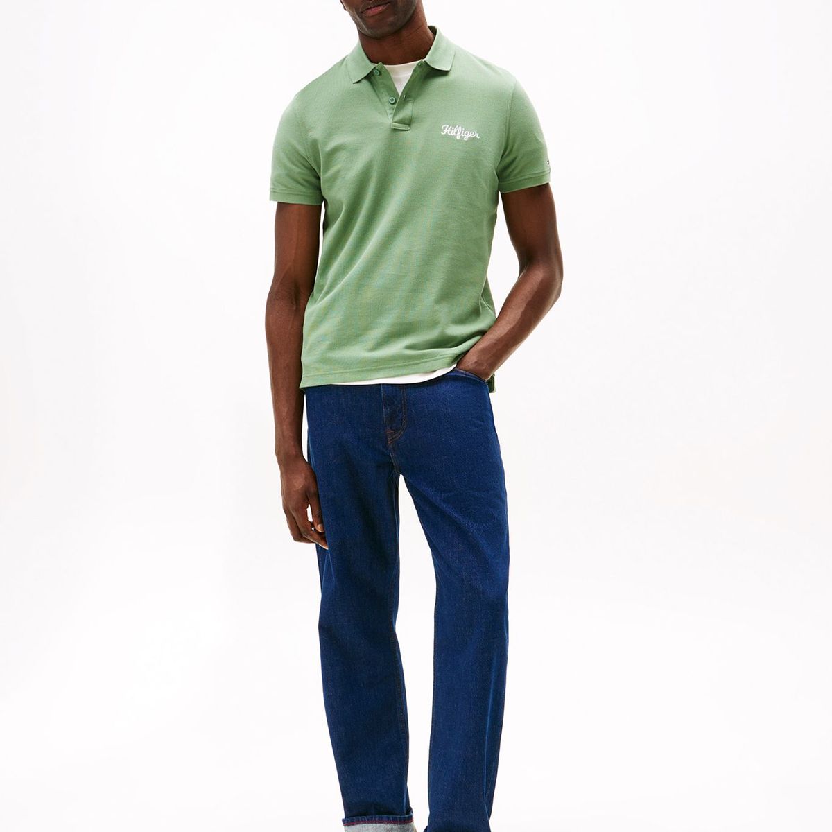 TOMMY HILFIGER - Polo Con Logo Gráfico Regular Fit Verde Tommy Hilfiger