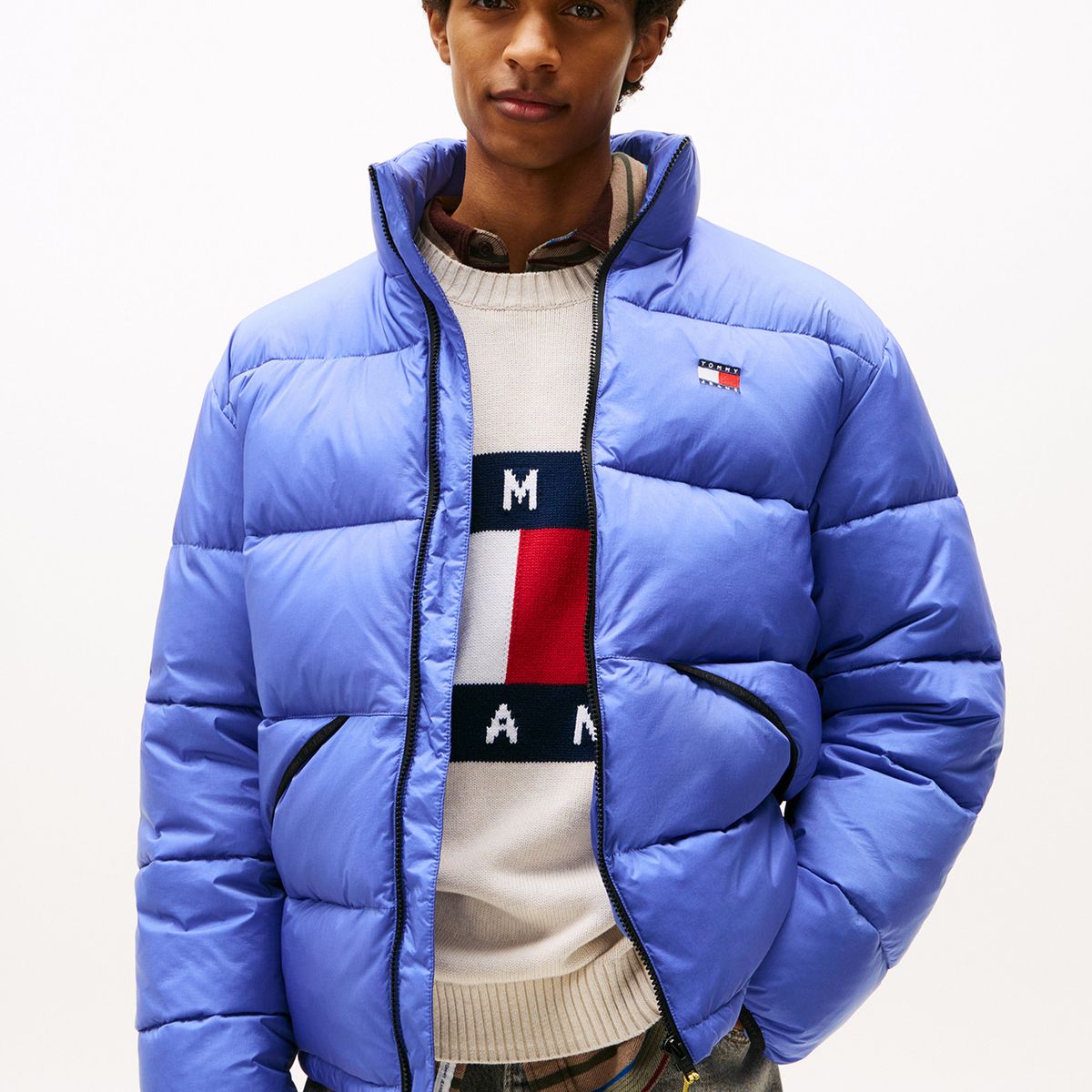 TOMMY HILFIGER - Parka Acolchada Con Efecto Arrugado Azul Tommy Jeans