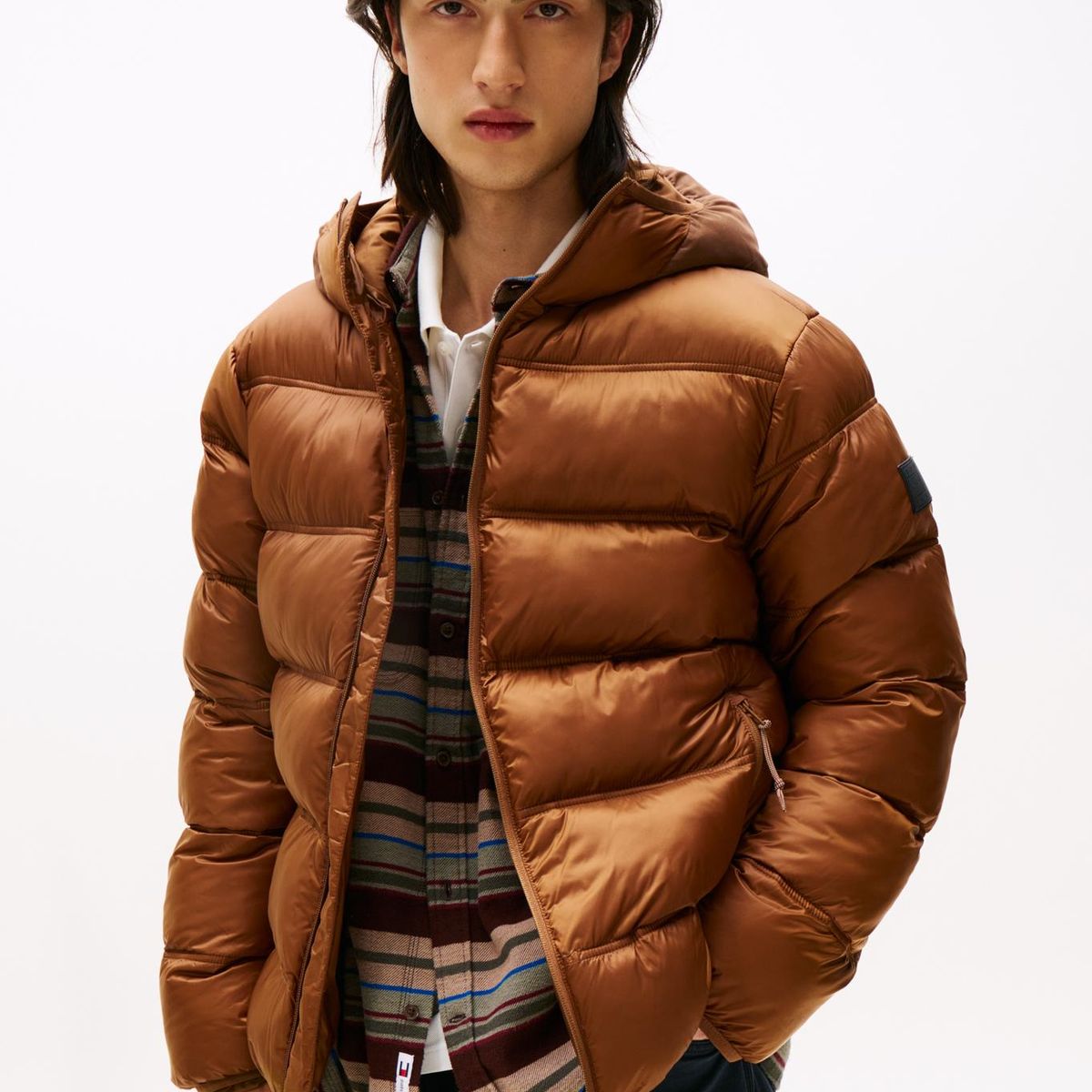 TOMMY HILFIGER - Parka Acolchada Hooded Con Logo Café Tommy Jeans