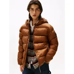 TOMMY HILFIGER - Parka Acolchada Hooded Con Logo Café Tommy Jeans