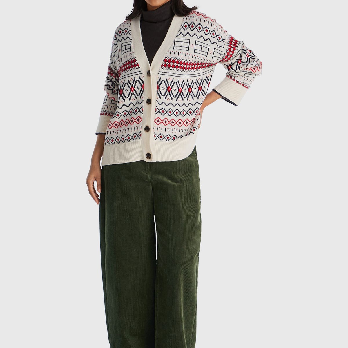 TOMMY HILFIGER - Cárdigan Allover Print Blanco Tommy Hilfiger