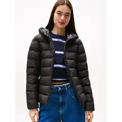 TOMMY HILFIGER - Parka Hooded Acolchada Slim Fit Negro Tommy Jeans