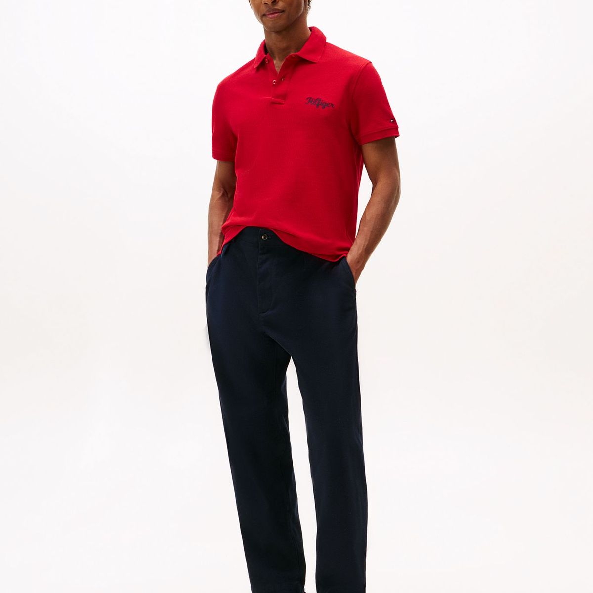 TOMMY HILFIGER - Polo Con Logo Gráfico Regular Fit Rojo Tommy Hilfiger