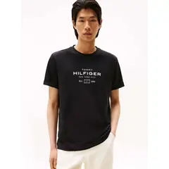 TOMMY HILFIGER - Polera Stack Graphic Logo Negro