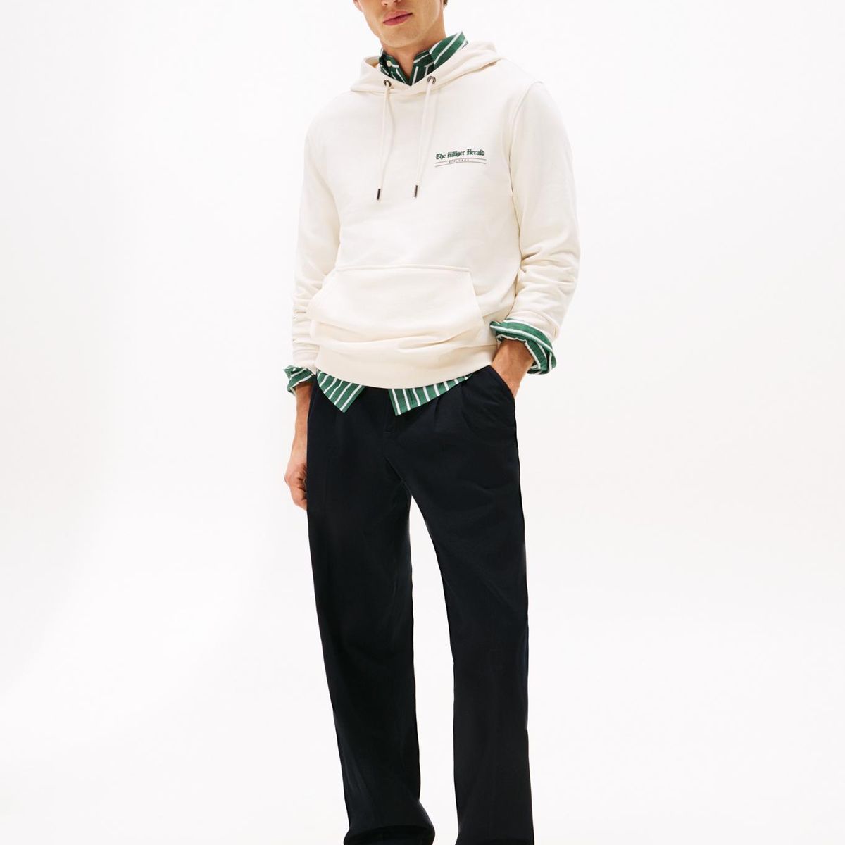 TOMMY HILFIGER - Polerón Hoodie Logo Gráfico Blanco Tommy Hilfiger