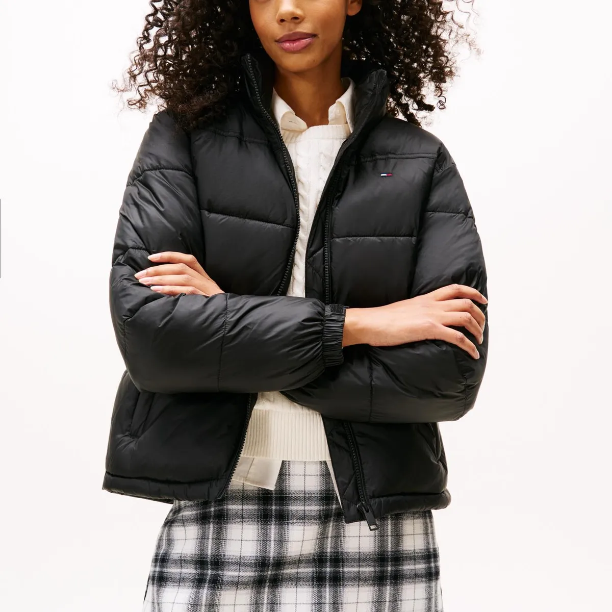 TOMMY HILFIGER - Parka Hooded Acolchada Packable Negro Tommy Jeans