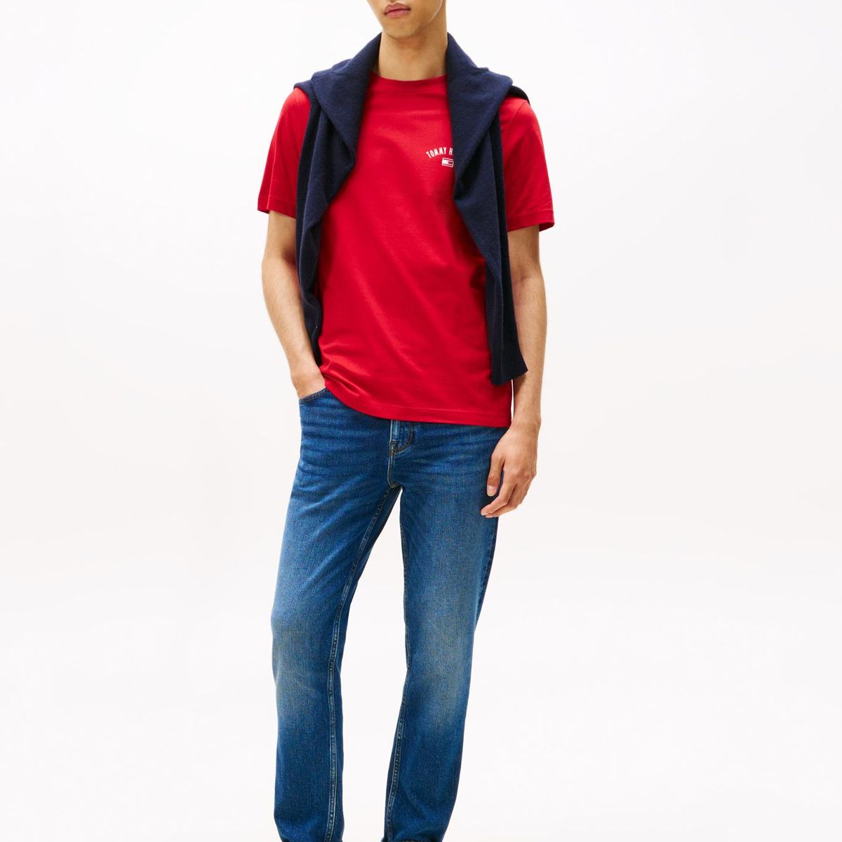 TOMMY HILFIGER - Polera Con Logo Gráfico Regular Fit Rojo Tommy Hilfiger