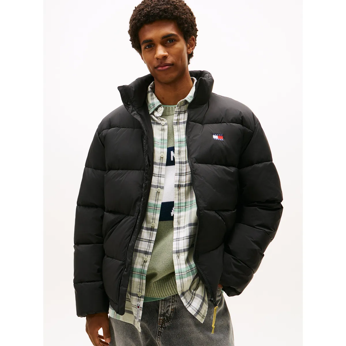 TOMMY HILFIGER - Parka Acolchada Con Efecto Arrugado Negro Tommy Jeans