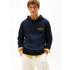 TOMMY HILFIGER - Polerón Hoodie Logo Gráfico Azul