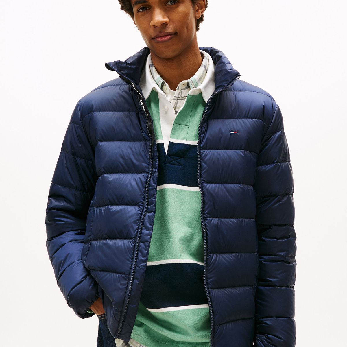 TOMMY HILFIGER - Parka Lightweight Solid Azul Tommy Jeans