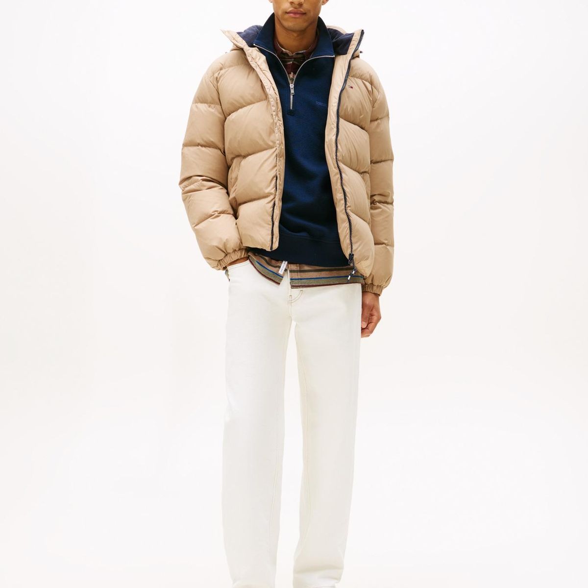 TOMMY HILFIGER - Parka Essential Acolchada Con Gorro Beige Tommy Jeans