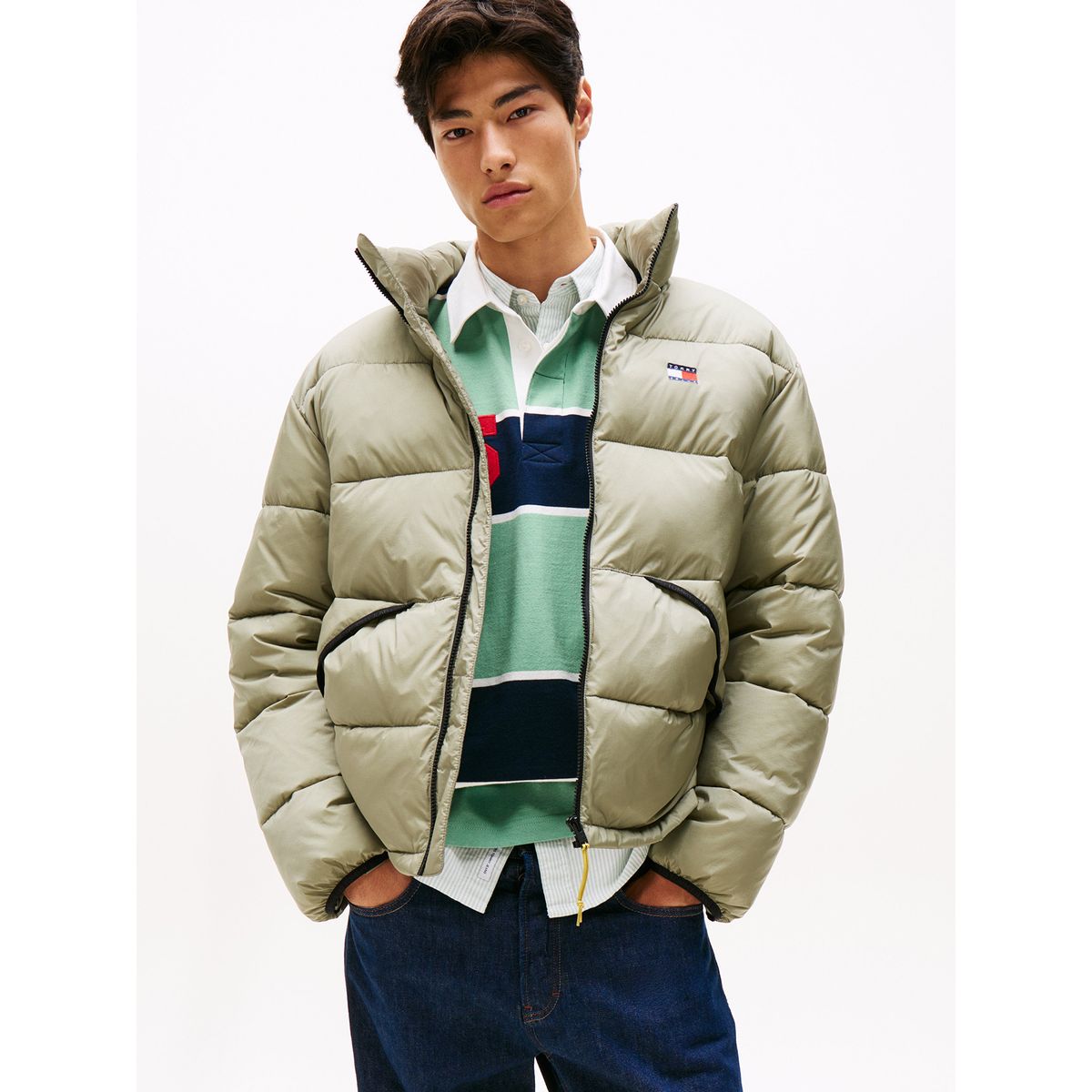 TOMMY HILFIGER - Parka Acolchada Con Efecto Arrugado Verde Tommy Jeans