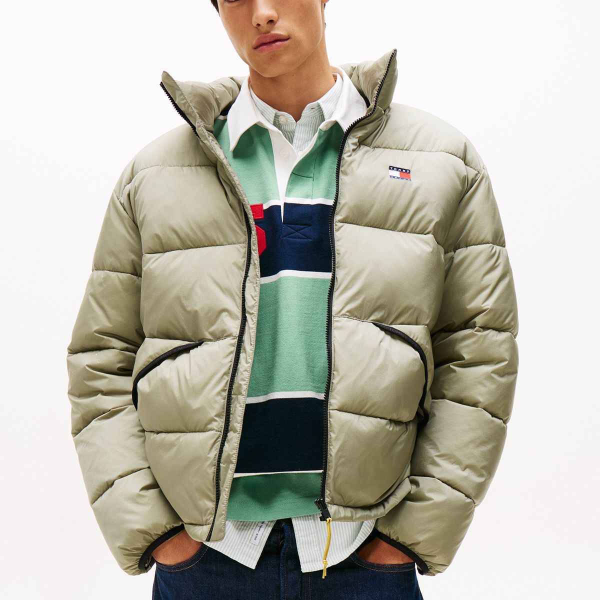 TOMMY HILFIGER - Parka Acolchada Con Efecto Arrugado Verde Tommy Jeans
