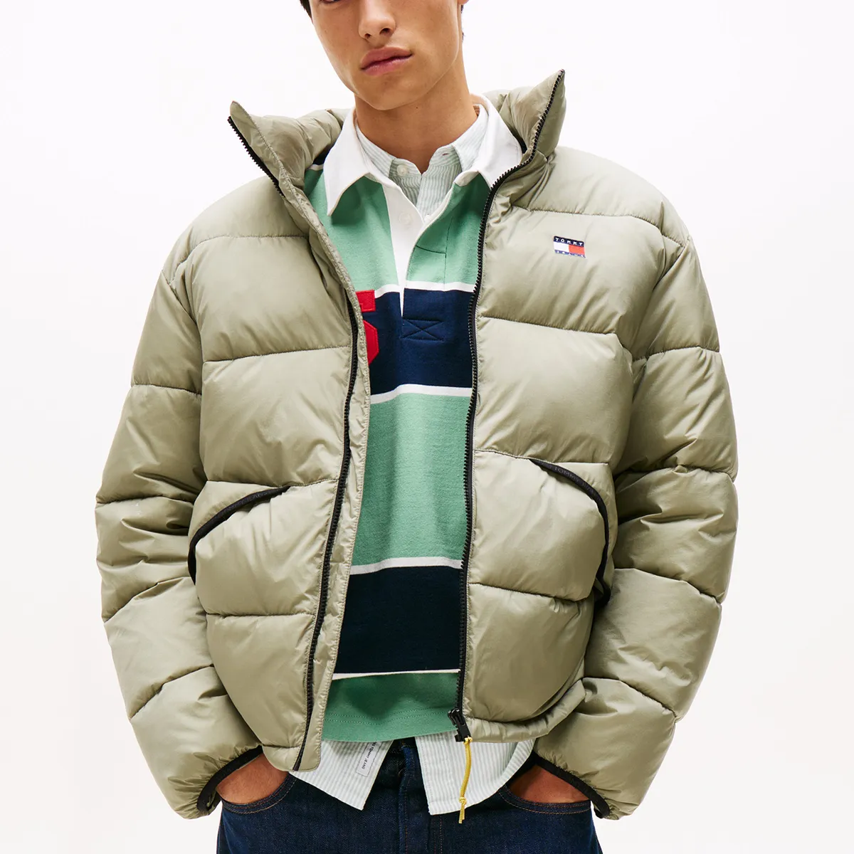 TOMMY HILFIGER - Parka Acolchada Con Efecto Arrugado Verde Tommy Jeans