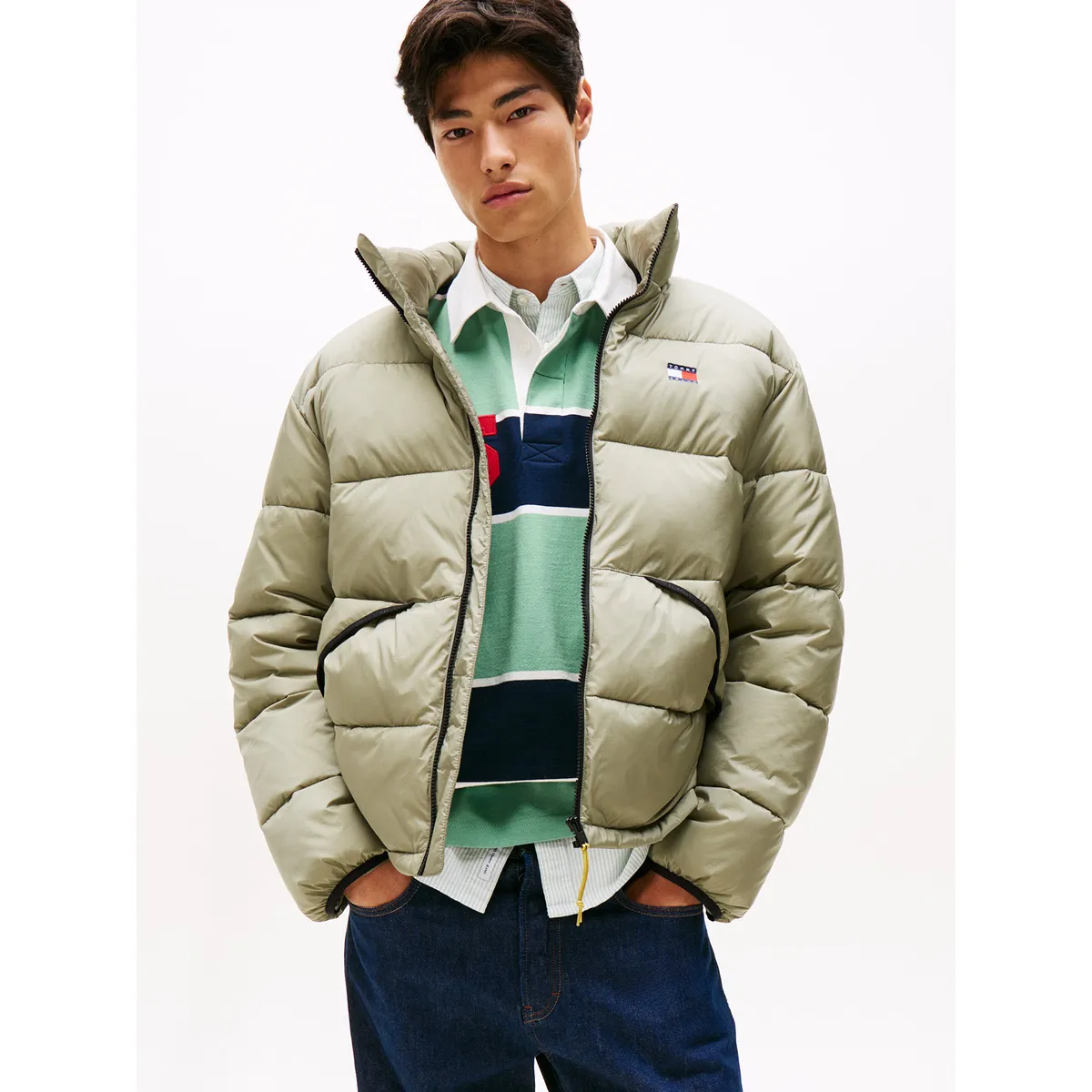 TOMMY HILFIGER - Parka Acolchada Con Efecto Arrugado Verde Tommy Jeans