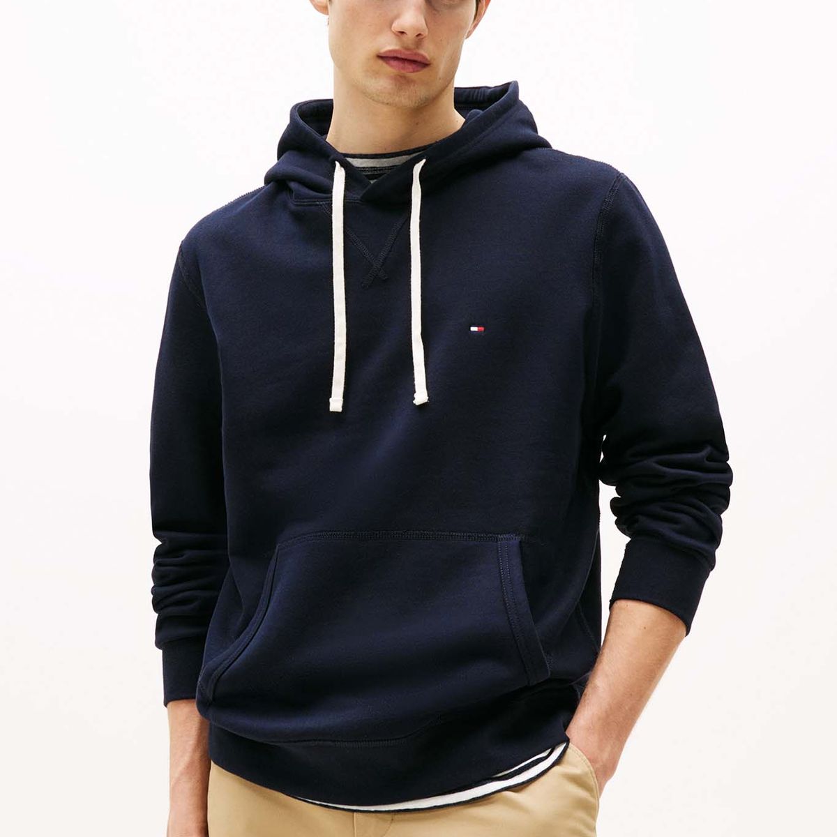 TOMMY HILFIGER - Polerón Hoodie Essential Con Logo Azul Tommy Hilfiger