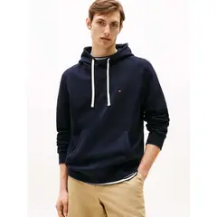 TOMMY HILFIGER - Polerón Hoodie Essential Con Logo Azul
